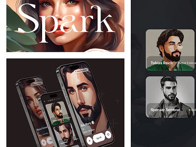 Find your spark ✨ recommend potential matches app appdesign dating dating app dribbbledesign inspiration matching algorithm matchmaking mobile app design mobile design moderndating privacy profile showcase spark ui uiinspiration user interface ux uxui