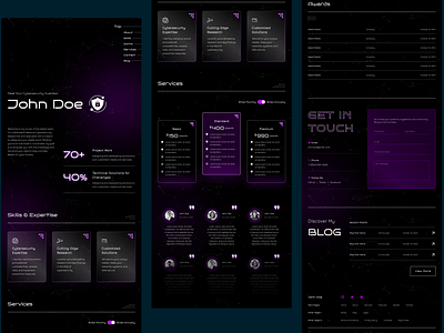 Portfolio | Cybersecurity Specialist black black theme cool theme cybersecurity futuristic futuristic theme hero section design landing landing page portfolio ui web design website