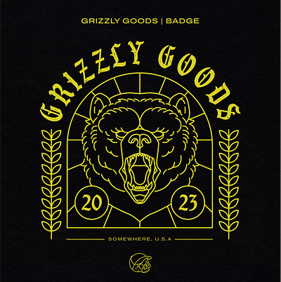 GRIZZLY GOODS CO. | Fictional Logo Design bear branding design logo monoline