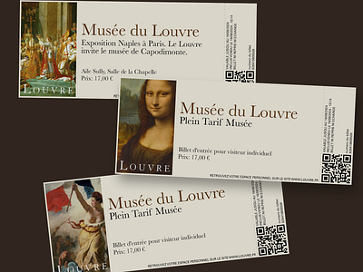 Ticket Design Museé du Louvre design graphic design louvre mona lisa museum ticket ticket design