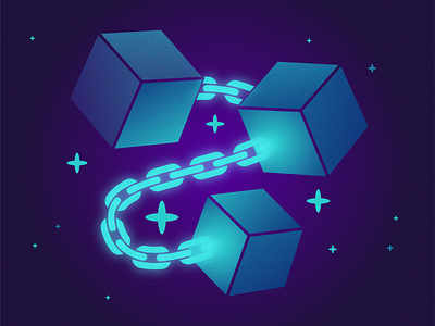 Block Chain blockchain colorful crypto design illustrator logo minimal space vector