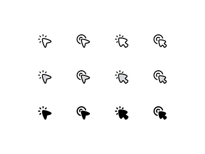 Cursor Icons clean cursor cursor icons duotone figma free icons icon icon pack icon set icon style iconography interface design line icon minimal solid ui ui design uiux