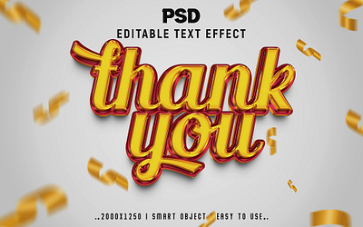 Thank you 3D Editable Text Effect Style 3d action best ps psd 3d text effect text effect text effect style thank you thanks