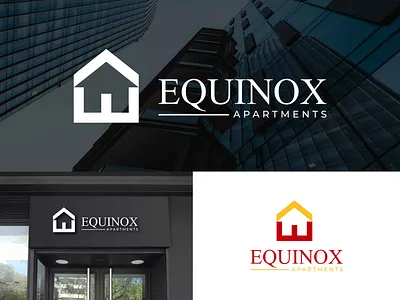 Equinox apartment design. Real estate home logo. apartments app apps logo branding design equinox gradient logo graphic design habitats home house liveplace locality logo logo design logo maker real estate residence shelter ui
