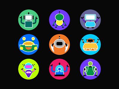 Robot avatar Icons branding design icon illustration logo vector zart