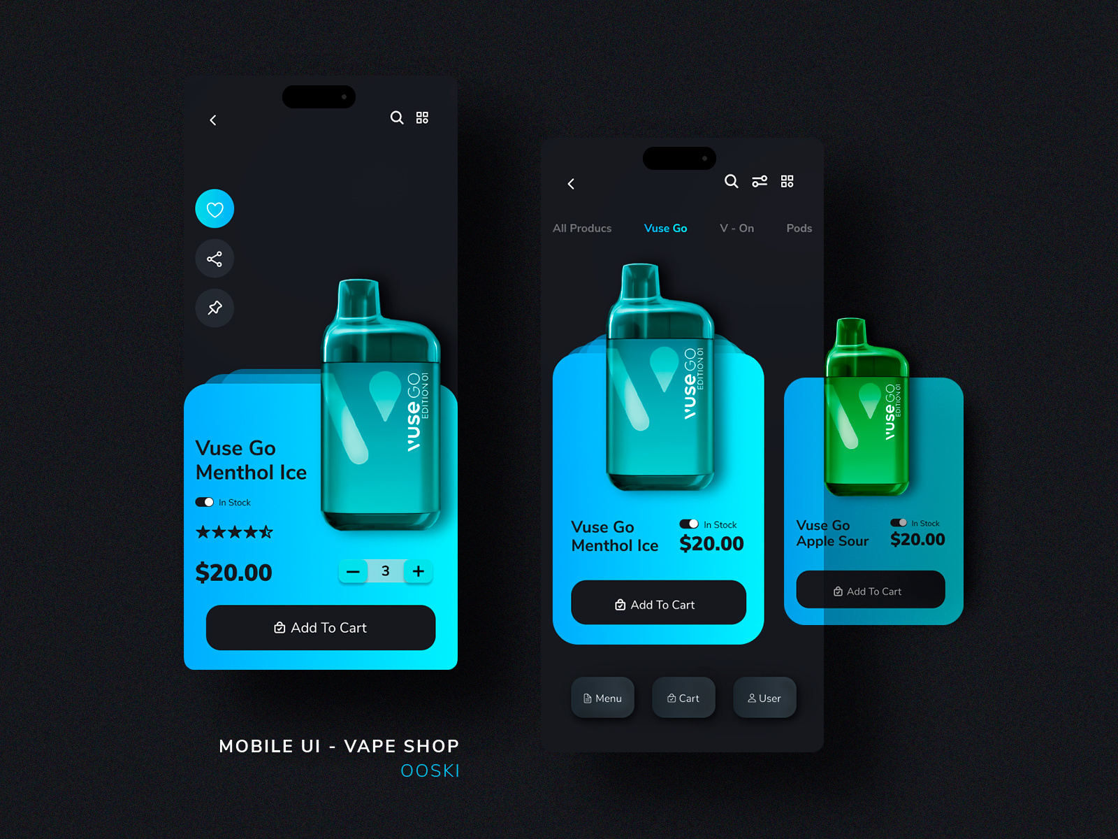 Mobile UI - Vape Shop App by scar on Dribbble