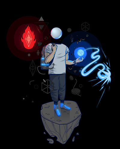 Interweb Traveler anon character clip studio paint color crypto futuristic illustration illustrator internet sci fi vector