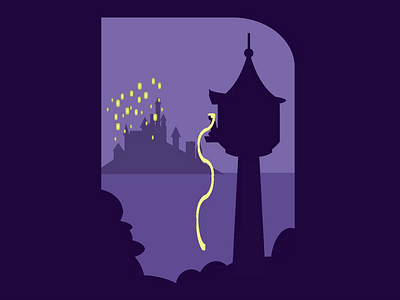 disney rapunzel tower silhouette