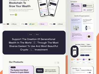 Crypee - A crypto currency website design app app design banner branding creative cryptocurrency custom design graphic design icon illustration landing page layout logo real estate sajon ui unique ux