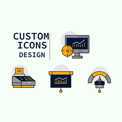 Custom icons design design graphic design icons set illustration logo typography vector