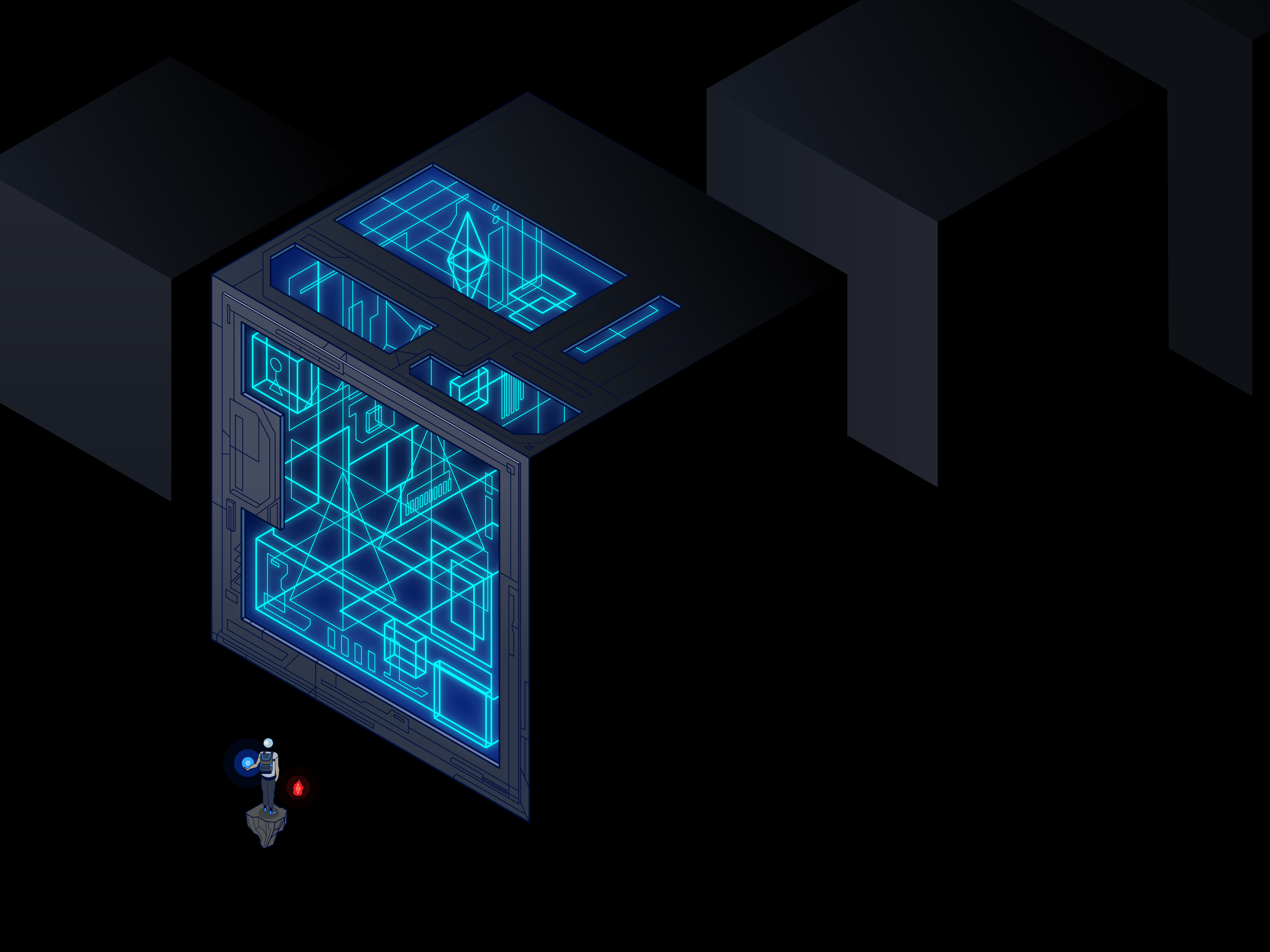 The Big Block adobe illustrator blockchain concept art crypto design illustration tech vector