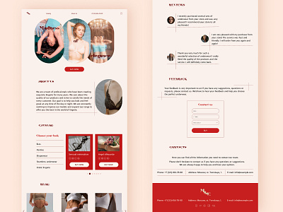 Online lingerie store (Desktop) branding design desktop graphic design illustration lingerie logo ui underwear ux