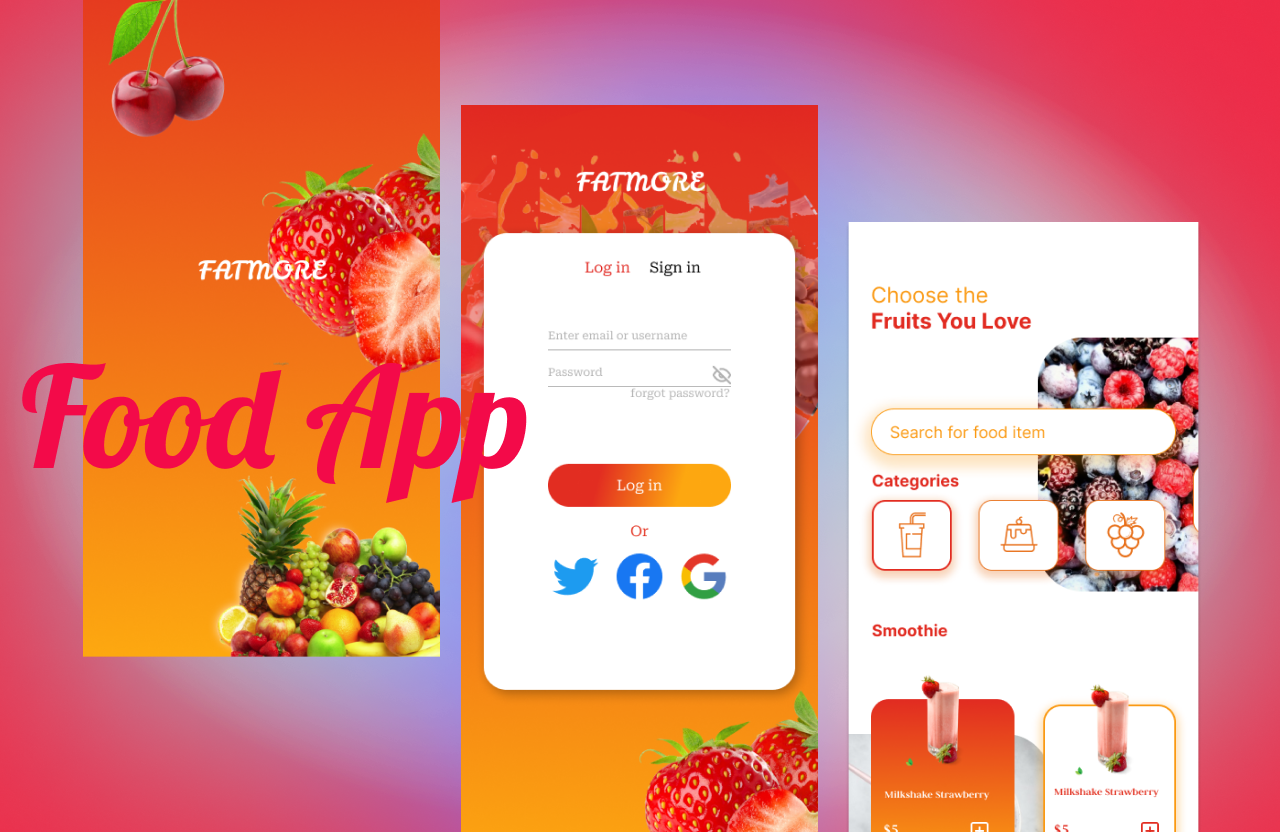 FATMORE / Food app animation design ui ui design ux