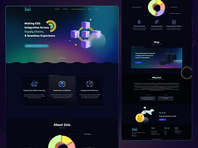 Supply Chain Landing page best website chain management chain system dark theme dark website home esc home landing page management supply chain ui ui design web home page website design