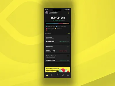 UI UX Mobile Design for Auto Investing Portfolio App Management animation auto investing auto trading dashboard financial app fund interaction design investing investment mobile app mobile application passive income portfolio management product design saas savings app stock trading trading app ui ux