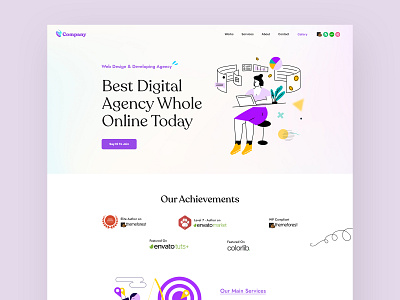 Creative and Digital Agency ui Design branding clean design design digital agency landing page modern design portfolio tech ui ui design ux web design website design