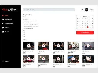 Gym Web Application dashboard fitness gym ui ux ux design web web application web design