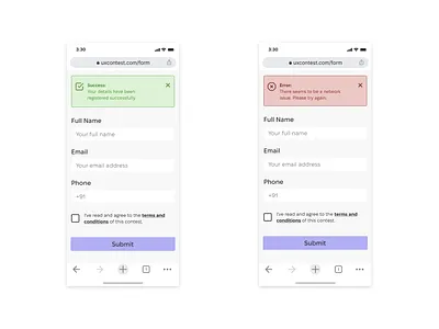 Day 11 >Daily Ui Challenge chrome mobile dailyui error flash message form design semantic success