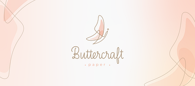 Buttercraft Paper beauty branding butterfly design feminine graphic design line logo monoline pastel script vector