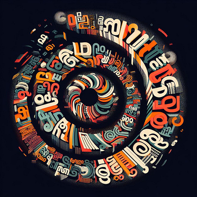 Colorful Typographic Spiral color design graphic design illustration logo