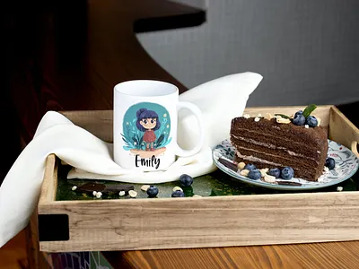 Hand-Drawn Digital Illustration for Personalized Mug design digital illustration illustration mockup personalized mug