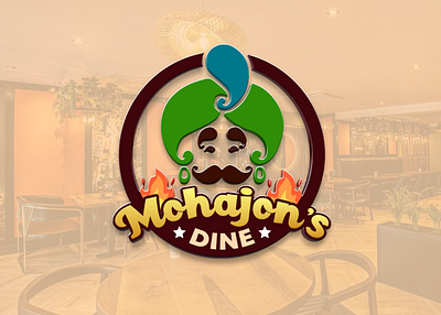 MOHAJON'S DINE Restaurant Logo Design branding design graphic design illustration logo logo design restaurant typography vector
