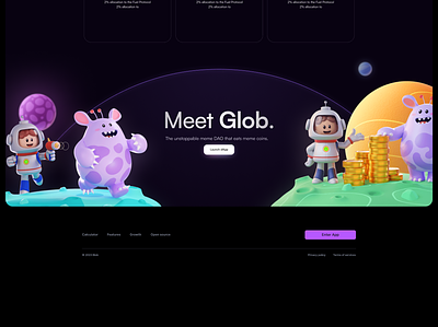 Web3 Footer Landing Page | Glob 3d blockchain branding crypto design footer graphic design ui uiux ux web design web3