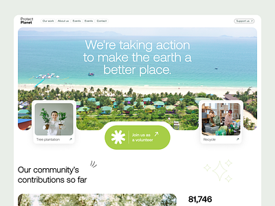 Protect Planet - Volunteering website design ui ux web website