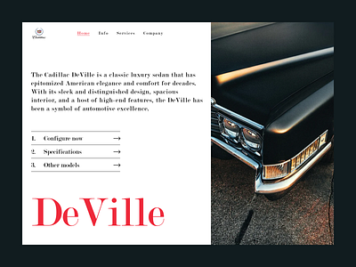 Design concept of the Cadillac car sales website. cadillac car design ui uiux ux webdesign website