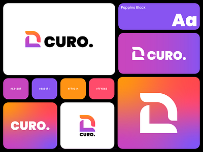 CURO - A minimalist Logo. 3d abstract animation branding design graphic design illustration logo minimalist logo motion graphics typography ui ux vector