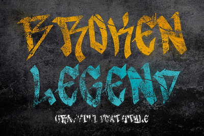 Broken Legend banner beautiful branding design font font design graffiti graphic design handwritten illustration logo sticker tattoo ui