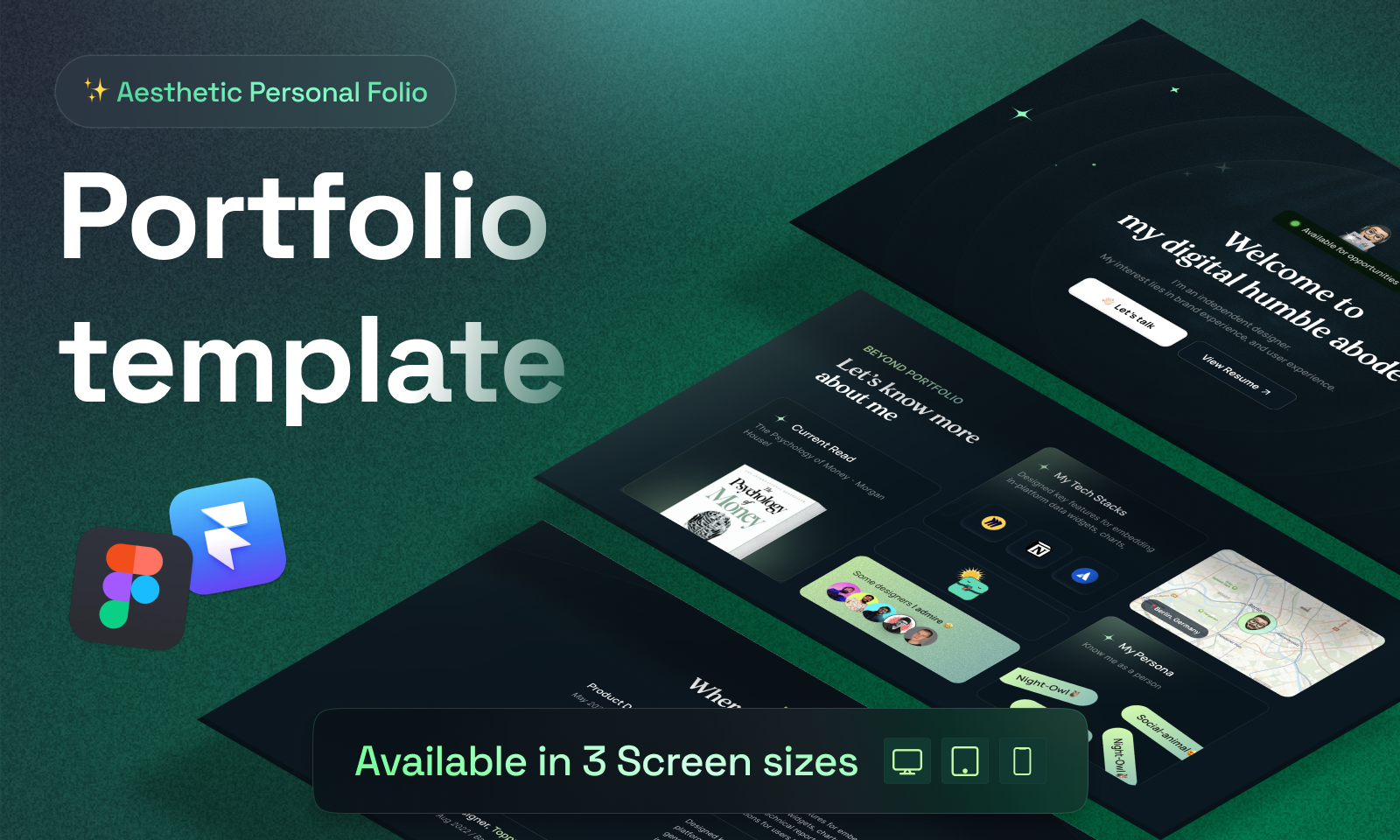 Personal folio・Portfolio template aesthetic animation bento branding figma framer gradient illustration mobile motion graphics mweb personal portfolio portfolio template ui web