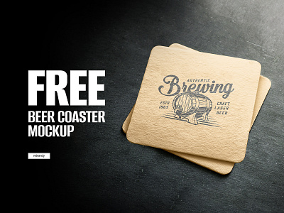 Free Beer Coaster Mockup oktoberfest refreshment