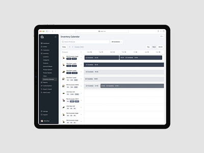 Quipli, equipment rental software. app desktop inventory calendar inventory management ios minimal mobile mobile layout product design renting equipment