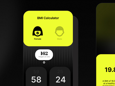 BMI Calculator - Fitness App app ui bim calculator bmi calculator design fitness fitnessapp mobile app mobile design mobile ui ui designs uiux user experience user interface