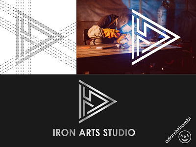 Logo design for Iron Arts Studio. adarshthambi brand identity branding graphic design ias illustration iron iron art logo logo ideas logo inspiration logomark minimal vector welding