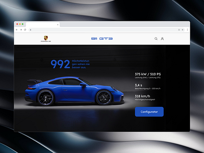 Porsche 911 GT3 Landing page design graphic design ui uxui web design