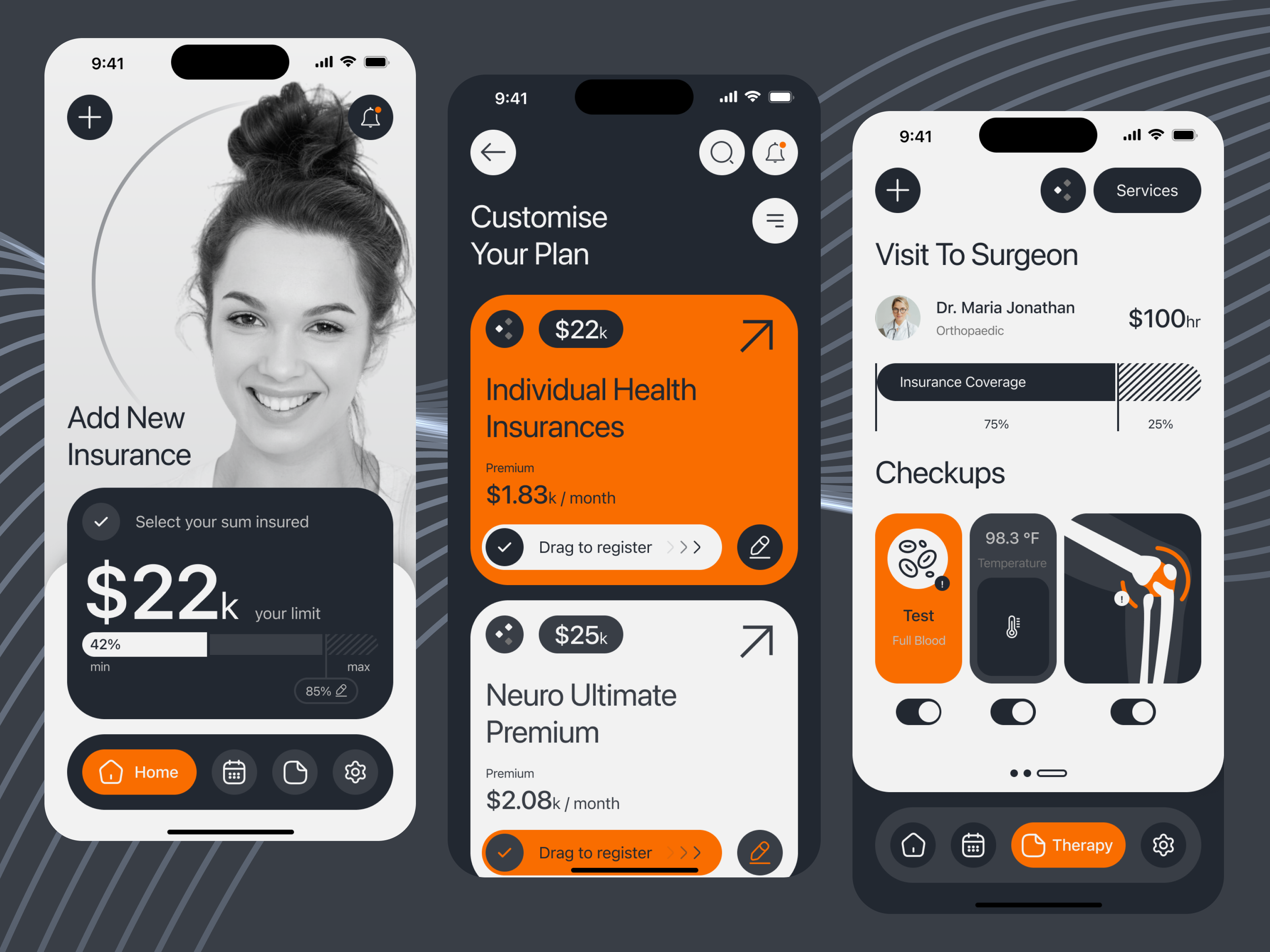 Medical Healthcare Service - Mobile app adobe xd app app design design figma healthcare healthcare app hospital insurance medical medical app mobile mobile app sketch ui ui design uiux web web design