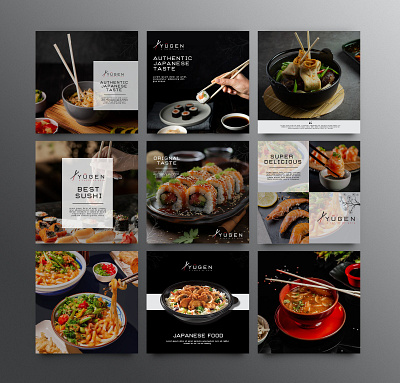 Foodlines: Yugen Social Media Grid Design 3d animation branding graphic design logo motion graphics ui