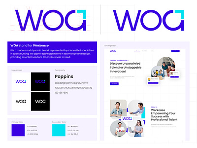 Brand Identity: WOA - Workoase a Dynamic Talent Hunting brand brand identity branding design graphic graphic design human resource logo talent work