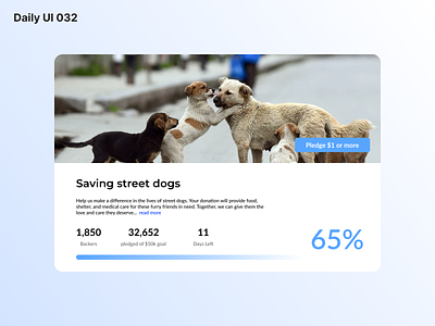Daily UI 032: Crowdfunding Campaign 032 crowdfunding dailyui dailyuichallenge design donate figma funding mobile design product design save dogs street dogs ui web web design