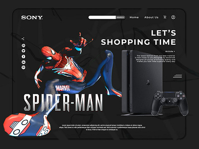 Costum Sony Playstation Landing Page design digitalmedia gameshop learn photoshop portofolio uidesign unofficially uxdesign webdesign