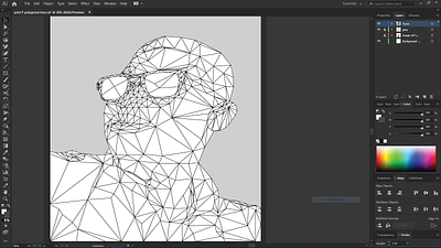 Polygon art(the process) adobe illustration digital painting illustration polygon art portrait