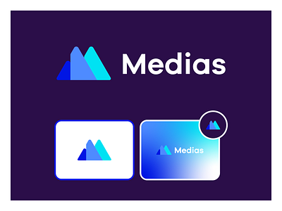 Logo Medias brand branding design graphic design logo logo design m logo medias minimal modern