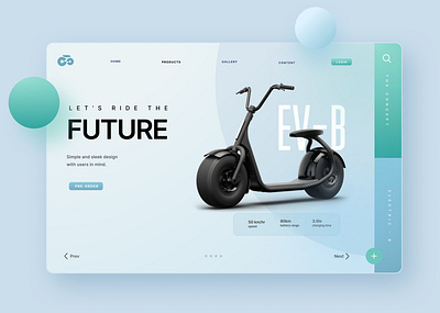 EV-Bike Home Page animation bike branding ev figma graphic design ui