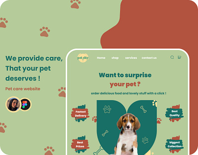 Pet Care Website figma ui ui design uiux ux ux design web design website website design