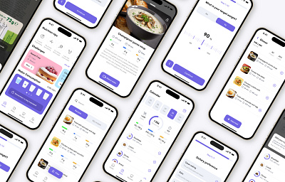 Nutrition App design (IOS) after effects app appdesign branding composition concept design figma graphic design photoshop ui uiux ux uxui web web design webdesign