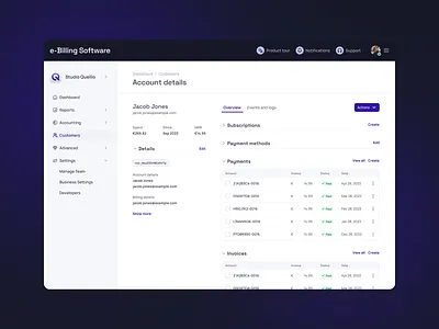 Dashboard - Account details design figma ui