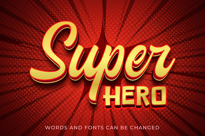 Super Hero 3d text style effect action text alphabet design font effect logo logotype luxury style
