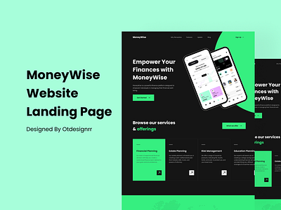 MoneyWise Landing Page business design finance fintech fintech ui fintech web ui fintech website landing page money ui ui design ui ux uidesign uiux uiux design